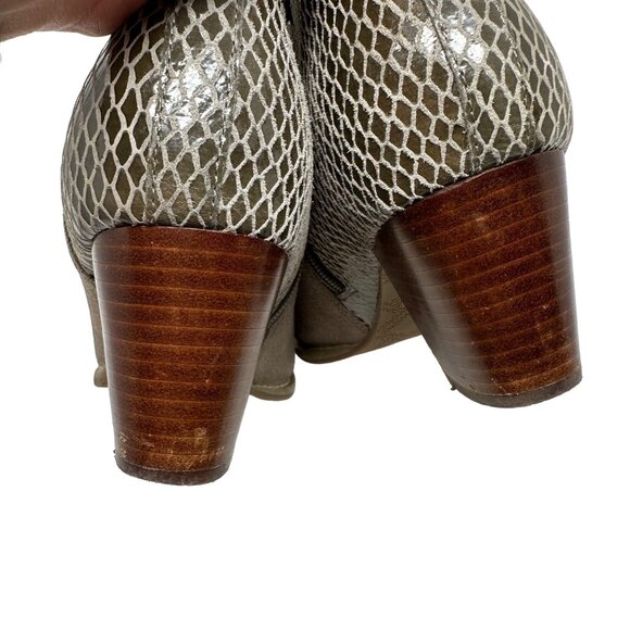 Vionic By Orthaheel Upright Bromley Ankle Leather Bootie Size 8 Gray Suede Snake - Picture 8 of 8